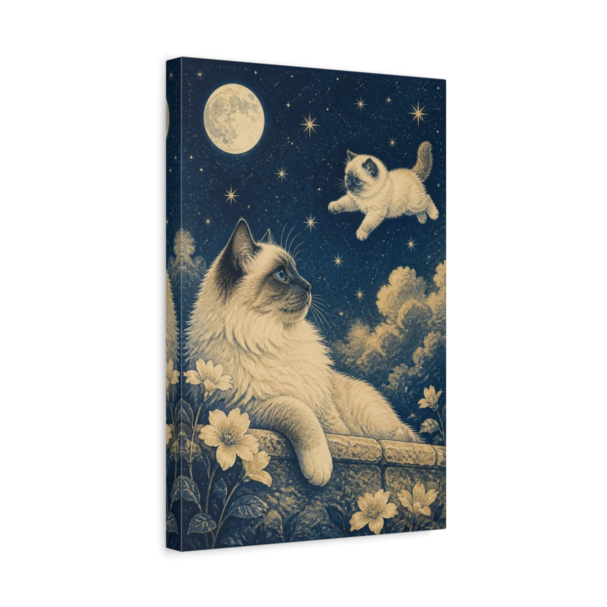 Side Mockup 4. Moonlit Ragdoll Pets shown as canvas print