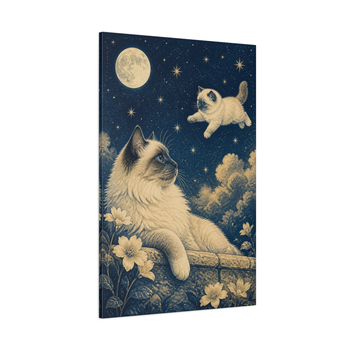 Side Mockup 1. Moonlit Ragdoll Pets shown as canvas print