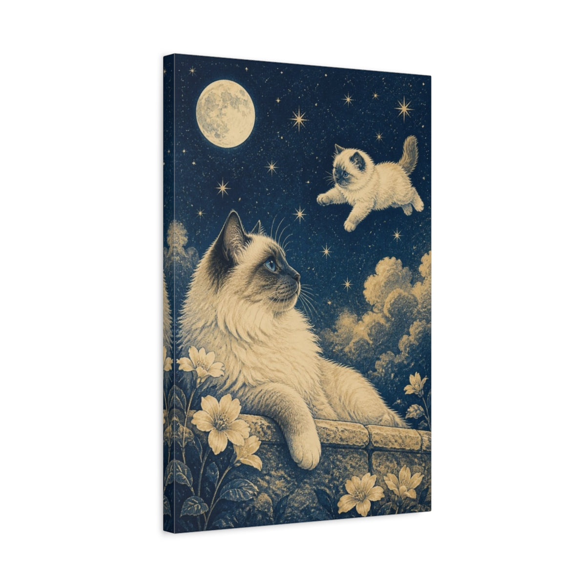 Side Mockup 3. Moonlit Ragdoll Pets shown as canvas print