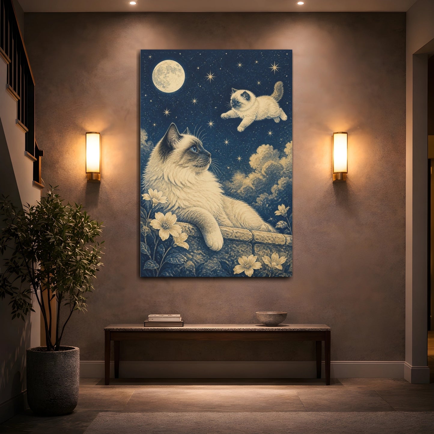 Mockup 2. Moonlit Ragdoll Pets shown as canvas print