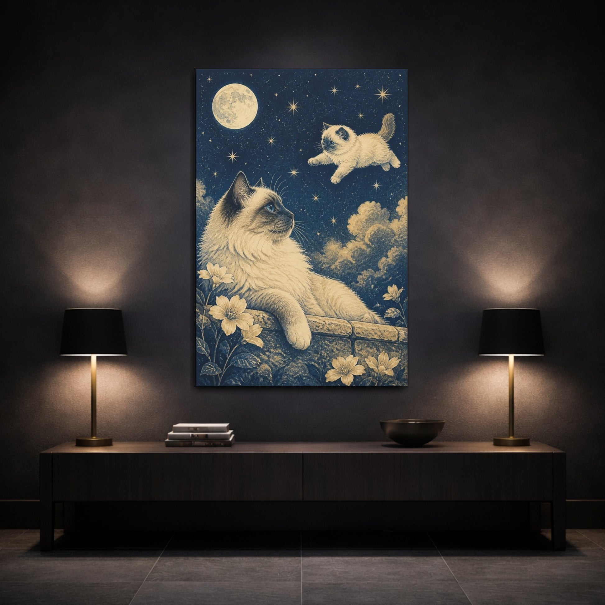 Mockup 3. Moonlit Ragdoll Pets shown as canvas print