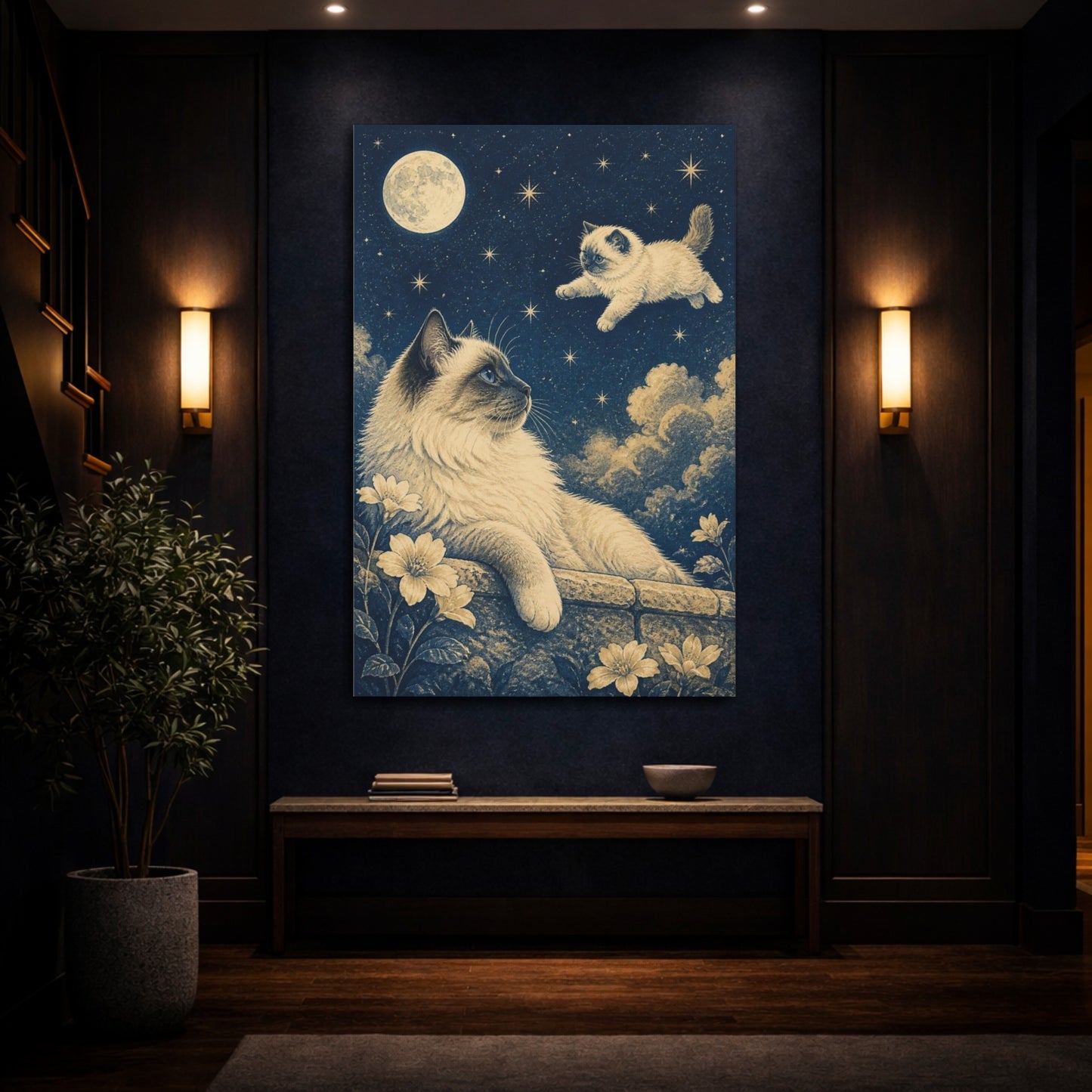 Mockup 4. Moonlit Ragdoll Pets shown as canvas print