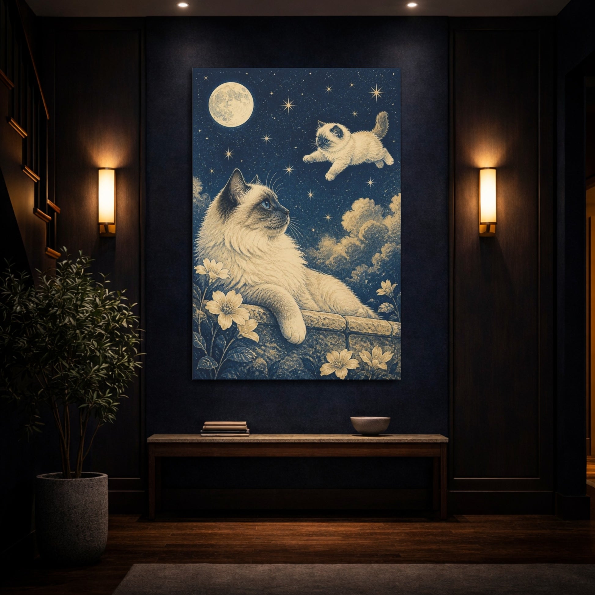 Mockup 4. Moonlit Ragdoll Pets shown as canvas print