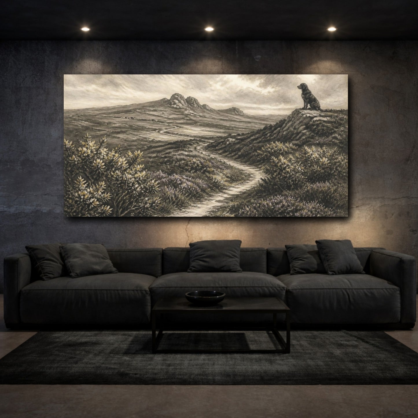 Mockup 3. Moorland Sentinel shown as canvas print