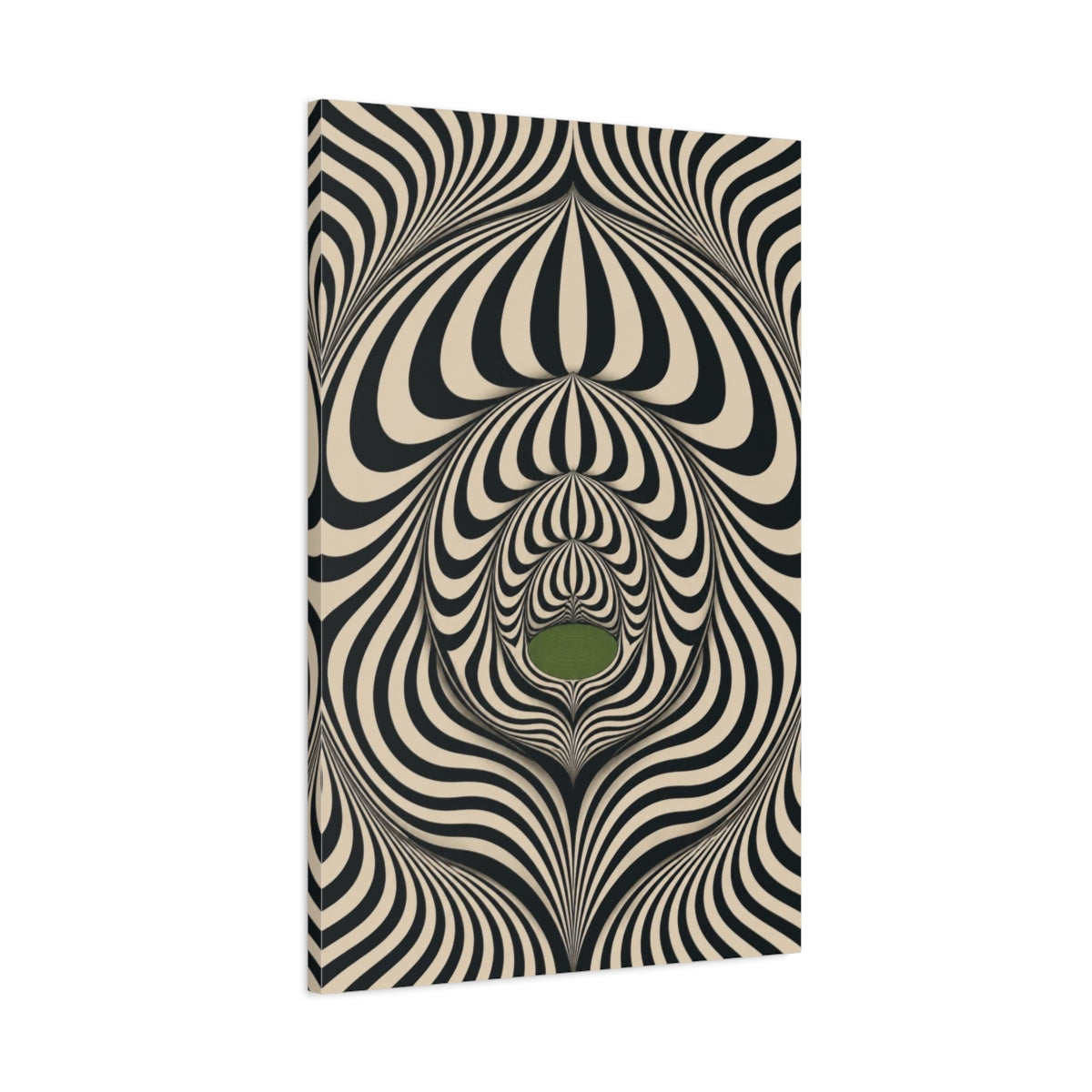 Main Mockup. Moss-Green Lake Illusion shown as canvas print
