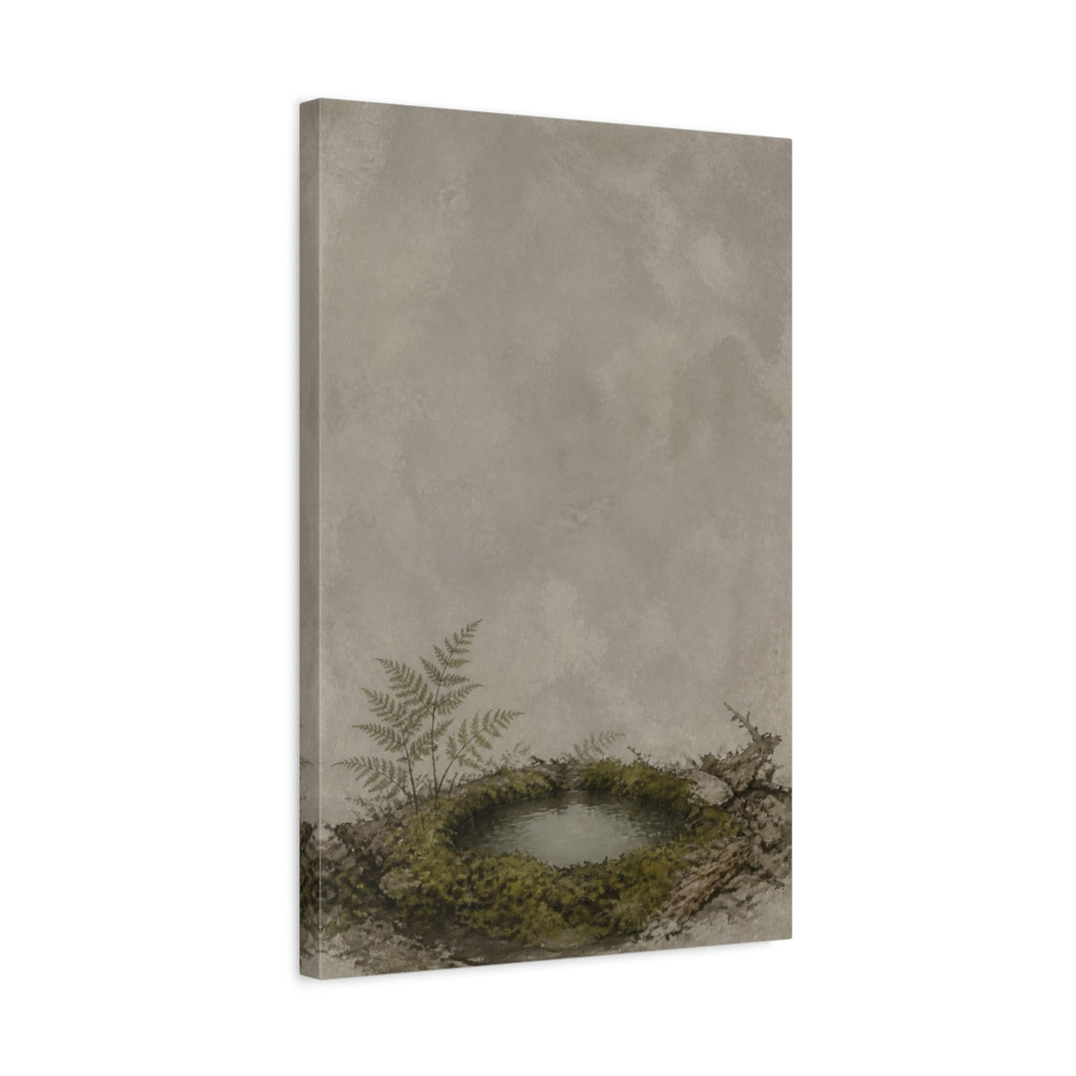 Side Mockup 3. Moss Ring Pool shown as canvas print