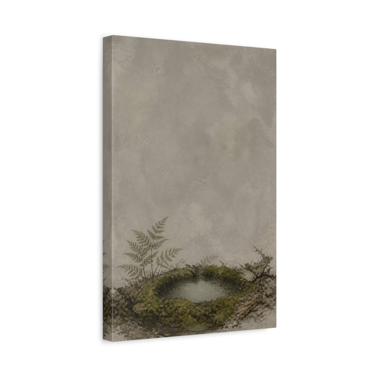 Side Mockup 4. Moss Ring Pool shown as canvas print