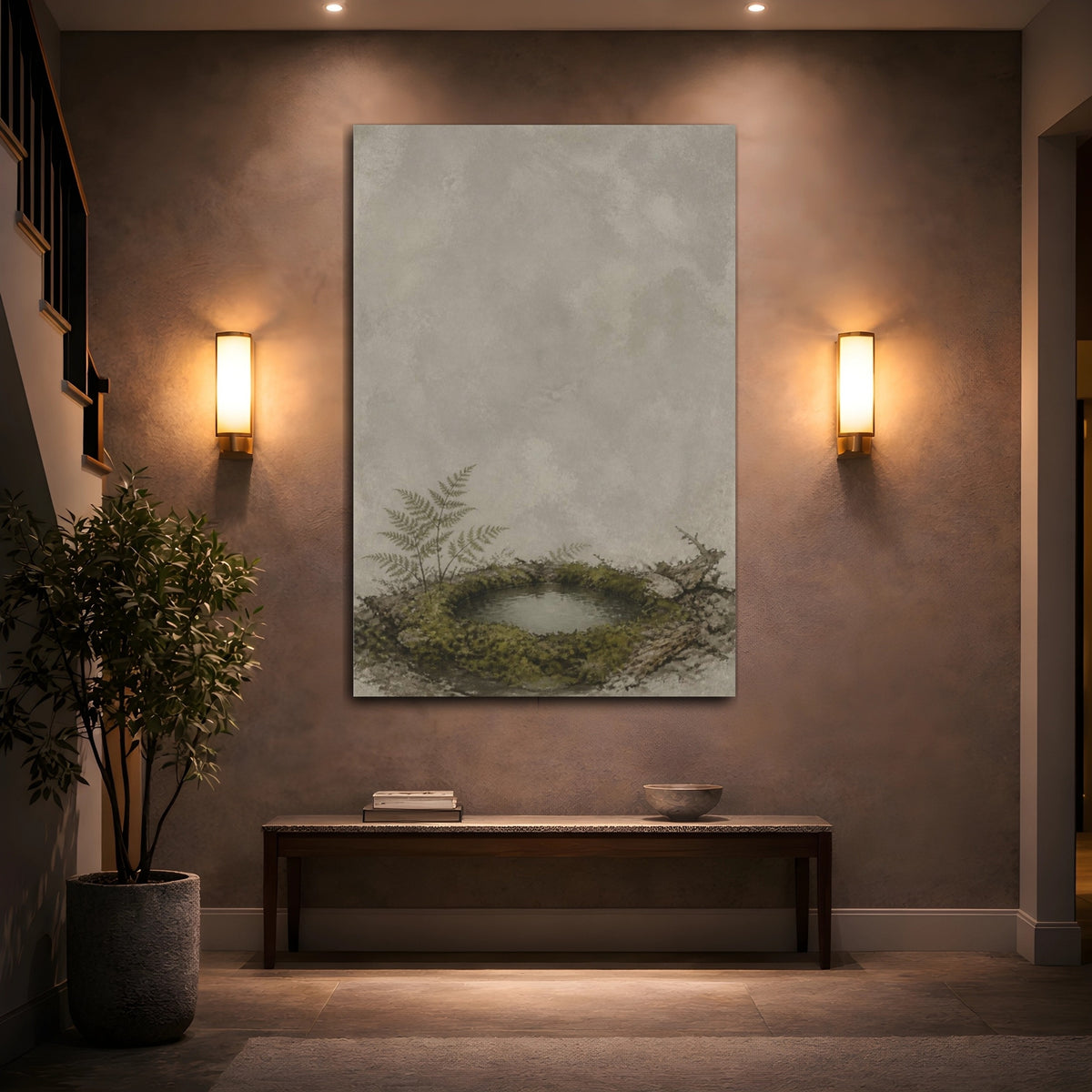 Mockup 2. Moss Ring Pool shown as canvas print