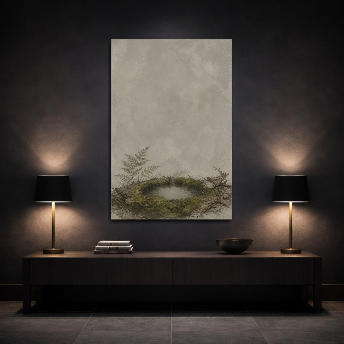 Mockup 3. Moss Ring Pool shown as canvas print