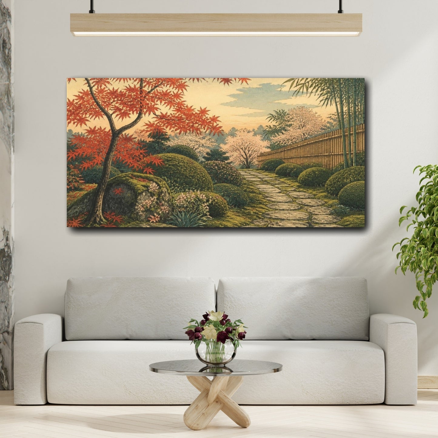 Mockup 2. Mossy Stone Garden Path shown as canvas print
