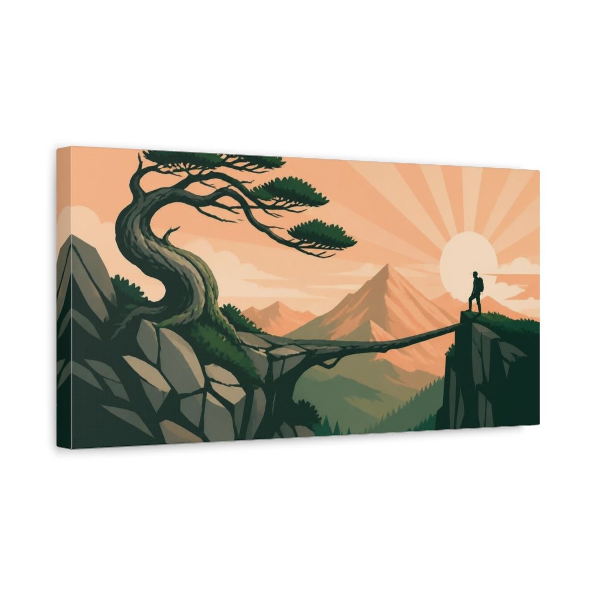Side Mockup 3. Motivation At Pine Summit shown as canvas print