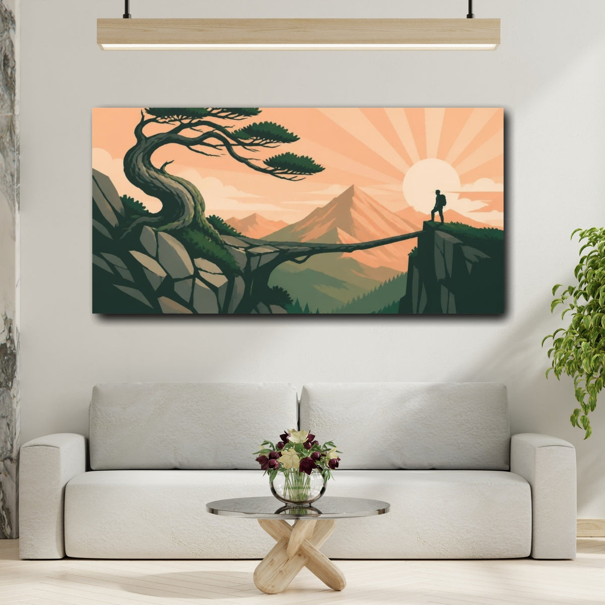 Mockup 2. Motivation At Pine Summit shown as canvas print