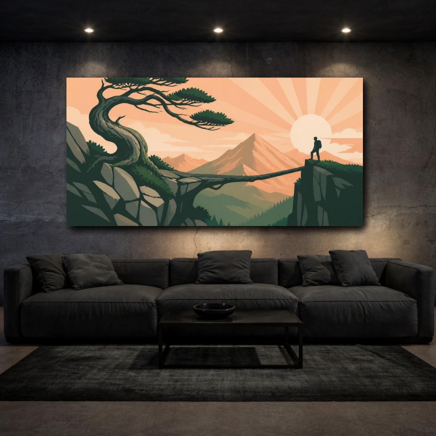 Mockup 3. Motivation At Pine Summit shown as canvas print