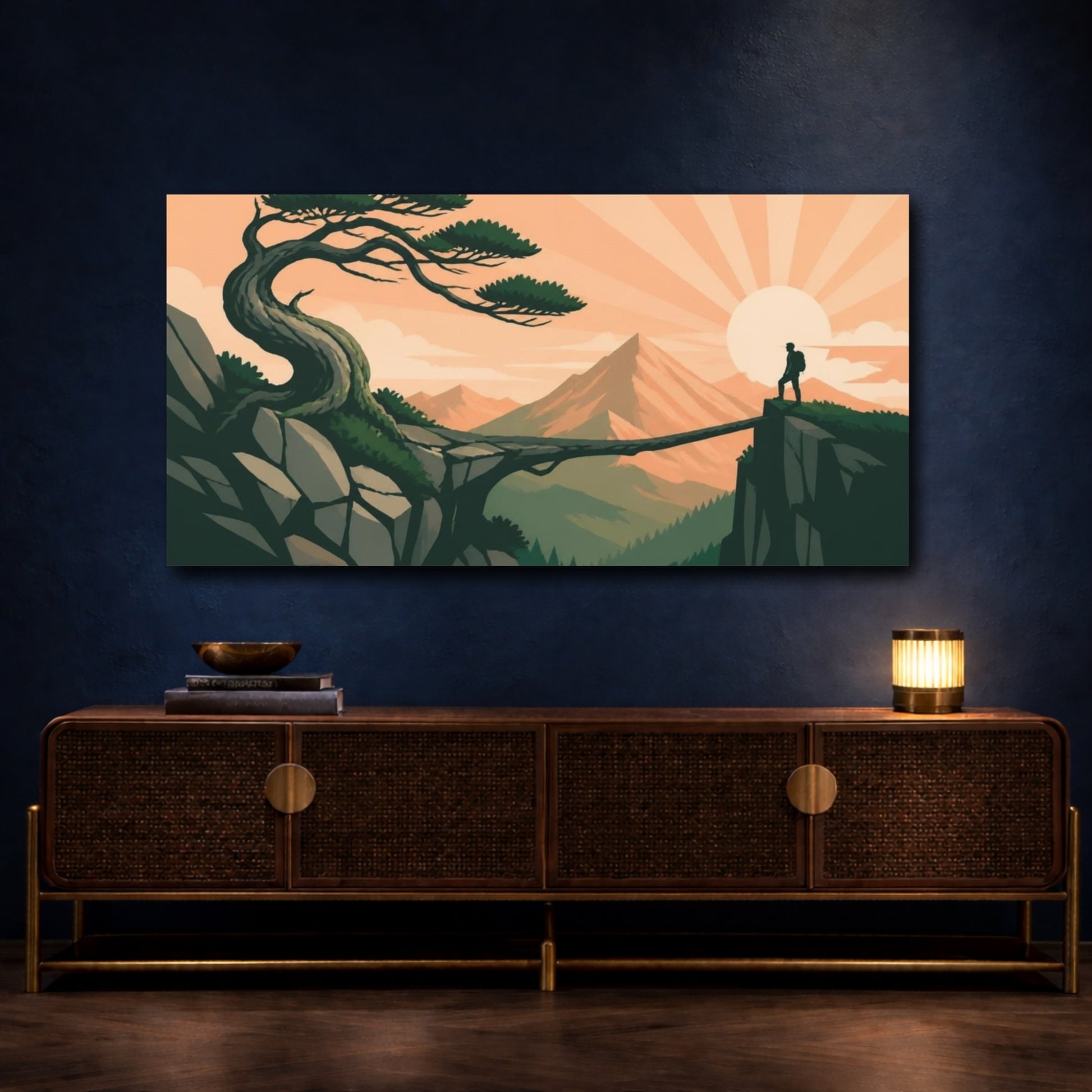 Mockup 4. Motivation At Pine Summit shown as canvas print