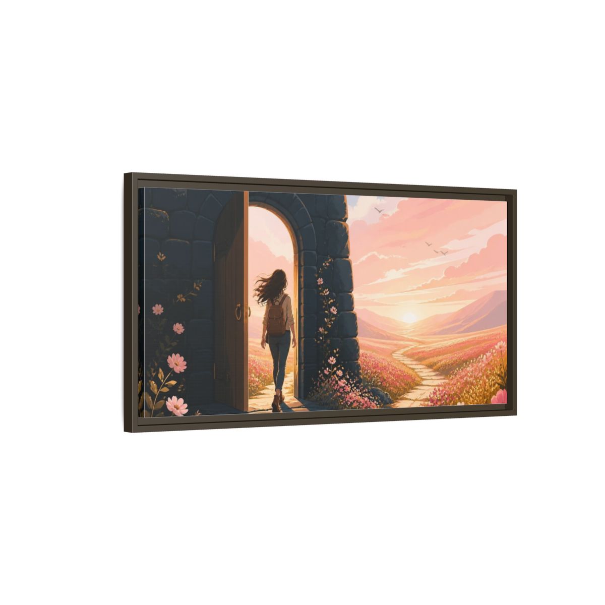 Main Mockup. Motivation: Doorway To Dawn shown as framed canvas print