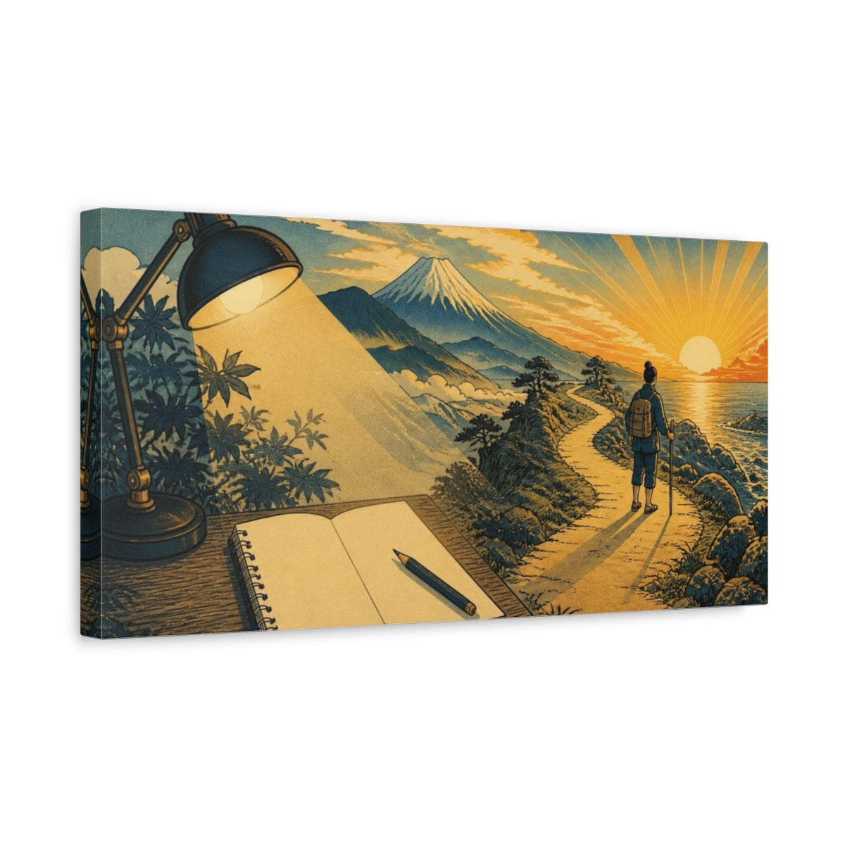 Side Mockup 3. Motivation Hiker's Path shown as canvas print