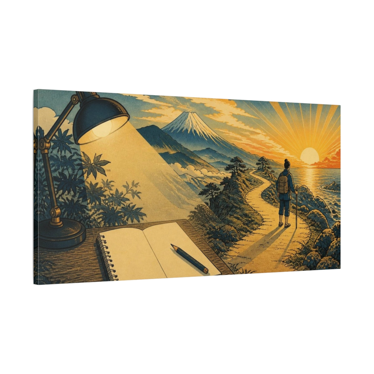Main Mockup. Motivation Hiker's Path shown as canvas print