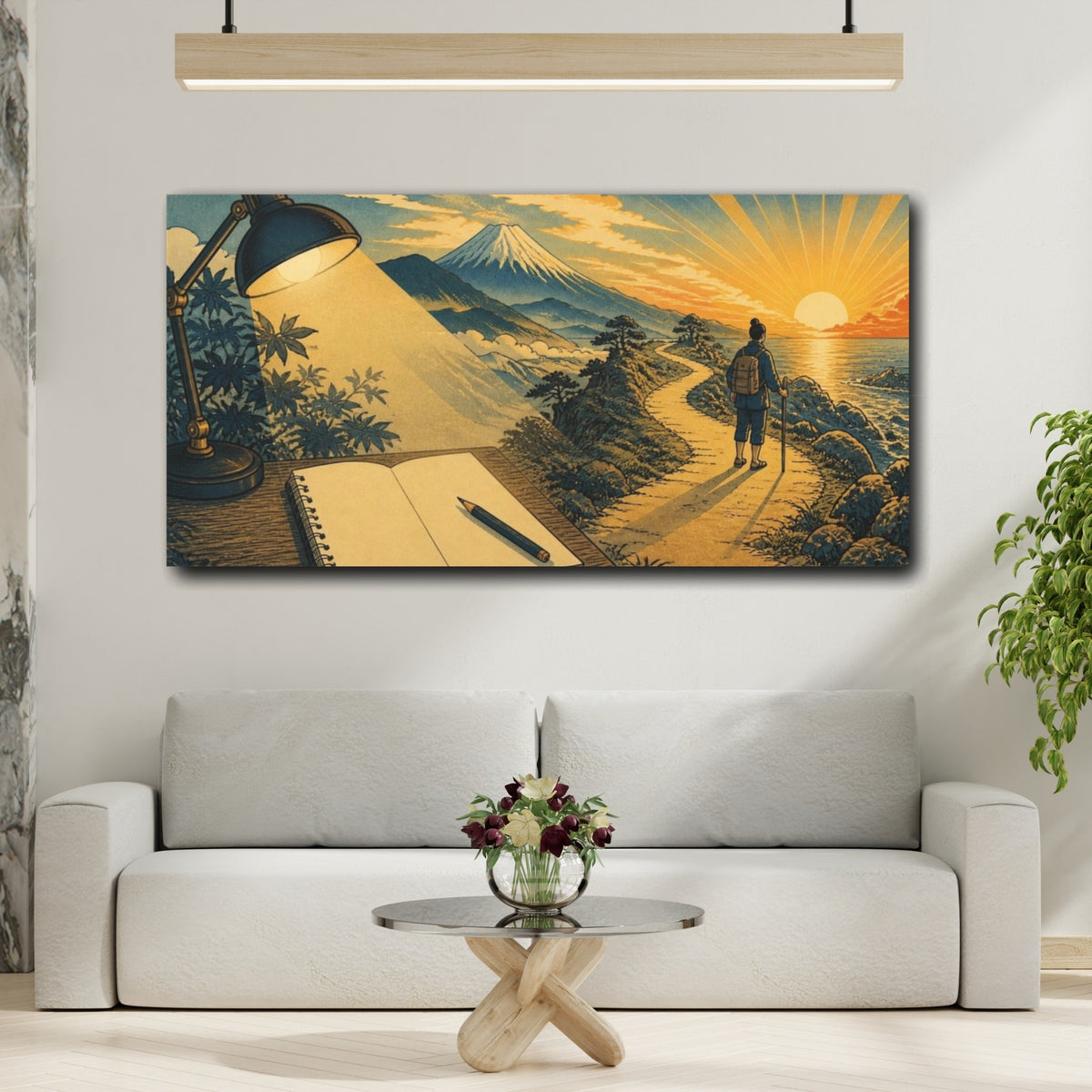 Mockup 2. Motivation Hiker's Path shown as canvas print
