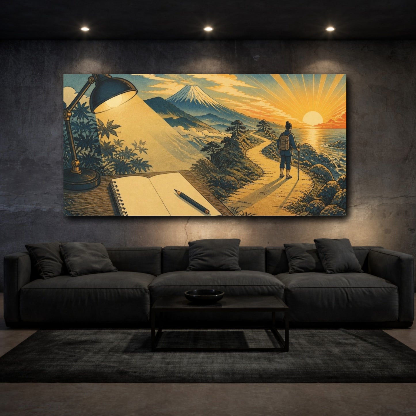 Mockup 3. Motivation Hiker's Path shown as canvas print