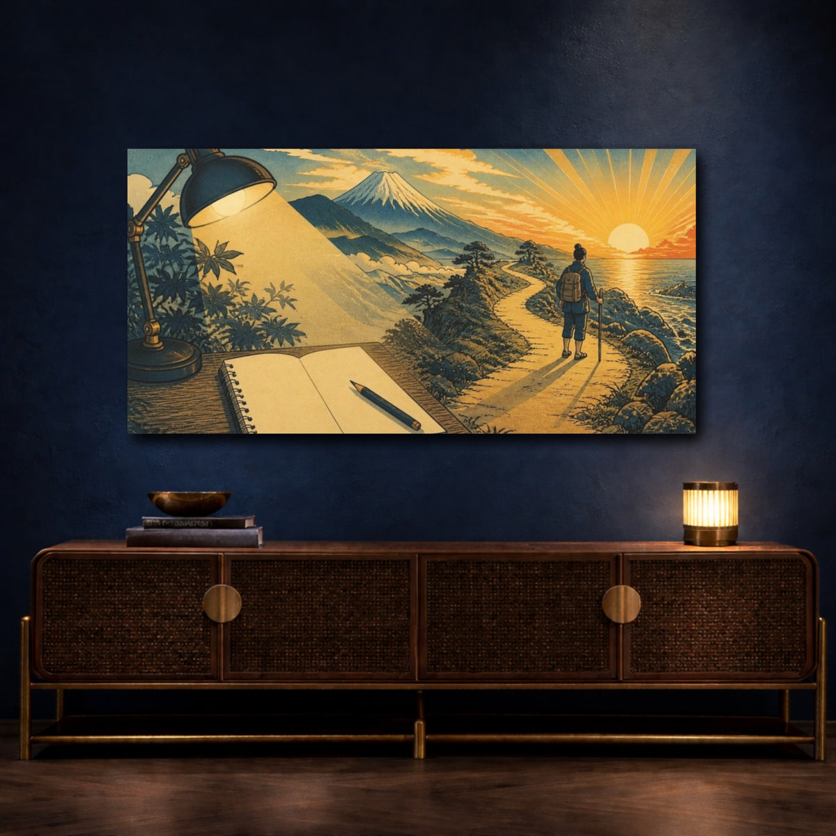 Mockup 4. Motivation Hiker's Path shown as canvas print
