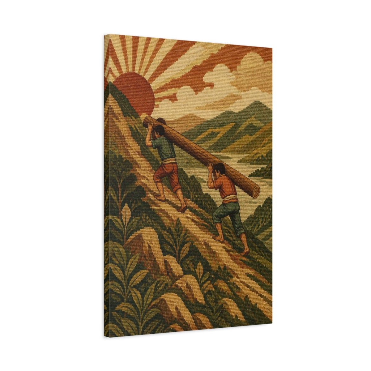 Side Mockup 2. Motivation Log Carriers shown as canvas print