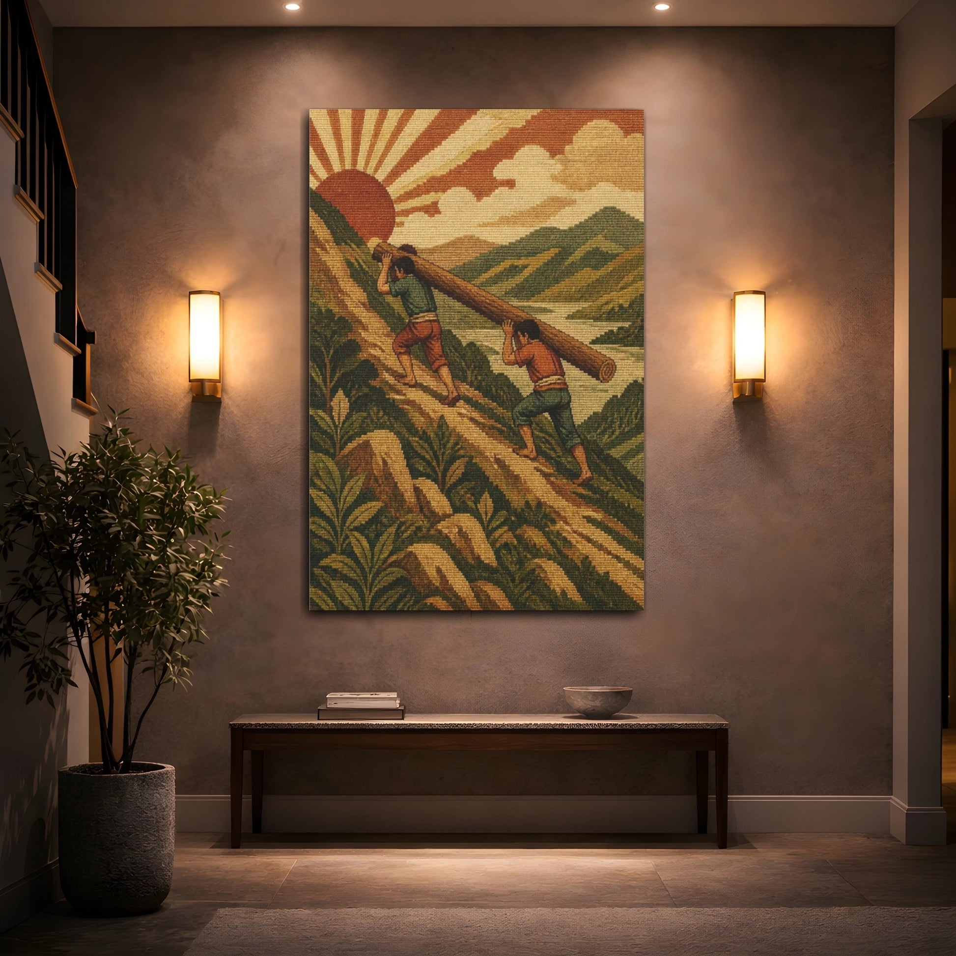 Mockup 2. Motivation Log Carriers shown as canvas print