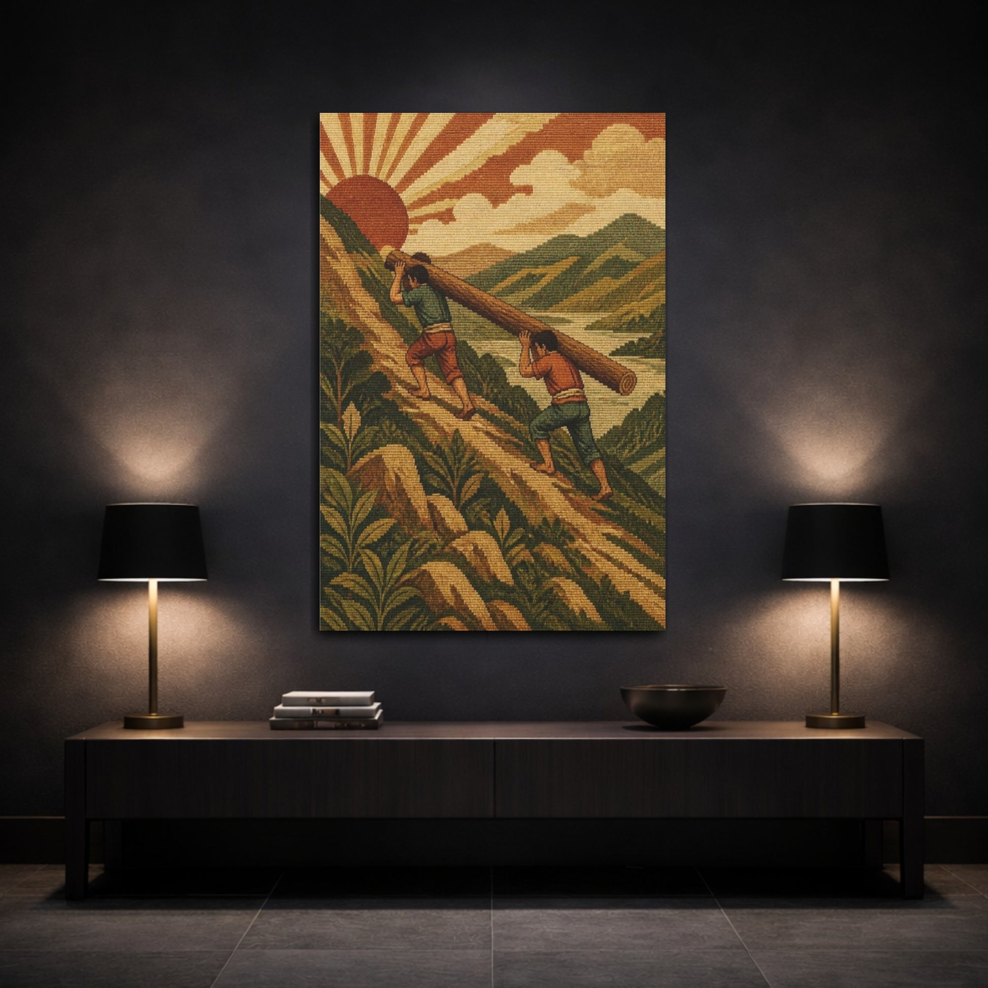 Mockup 3. Motivation Log Carriers shown as canvas print