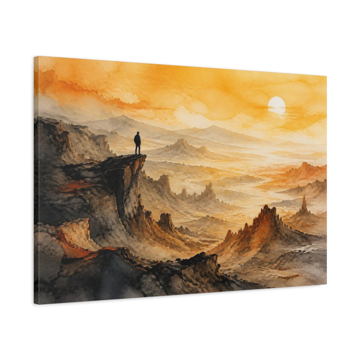 Main Mockup. Motivation Lone Hiker shown as canvas print
