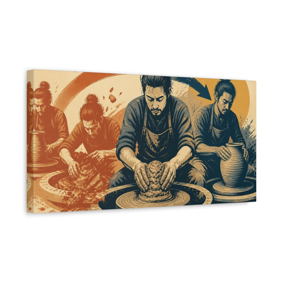 Side Mockup 3. Motivation Motivational Potter Centering Clay shown as canvas print