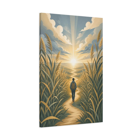 Main Mockup. Motivation Motivational Sunrise Hiker shown as canvas print