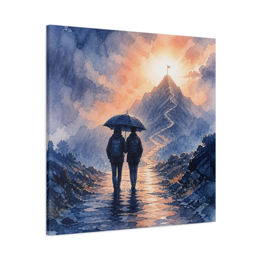 Motivation Mountain Walk Canvas Print – Living Room, Above Fireplace - YesArtYes