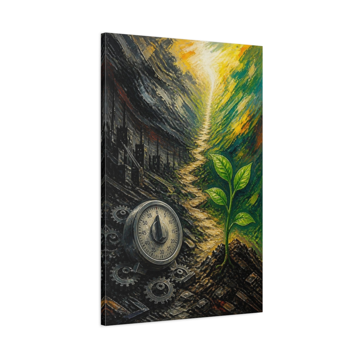 Main Mockup. Motivation Sprout Rising shown as canvas print