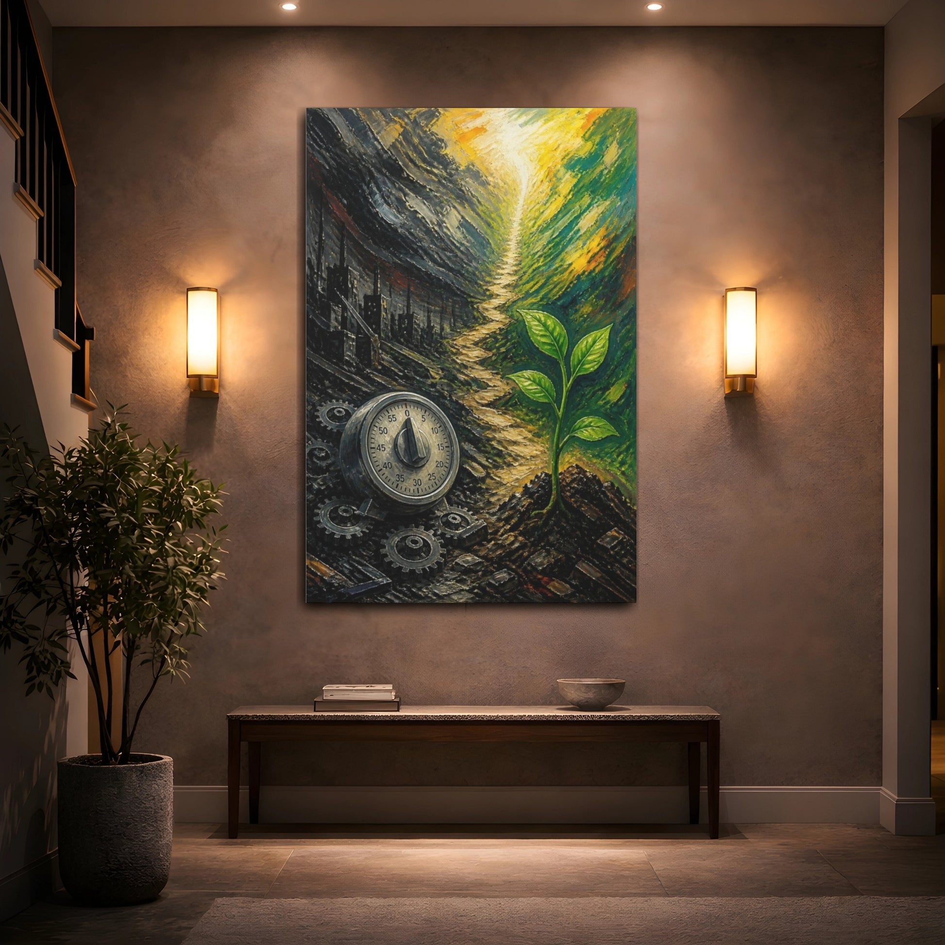 Mockup 2. Motivation Sprout Rising shown as canvas print