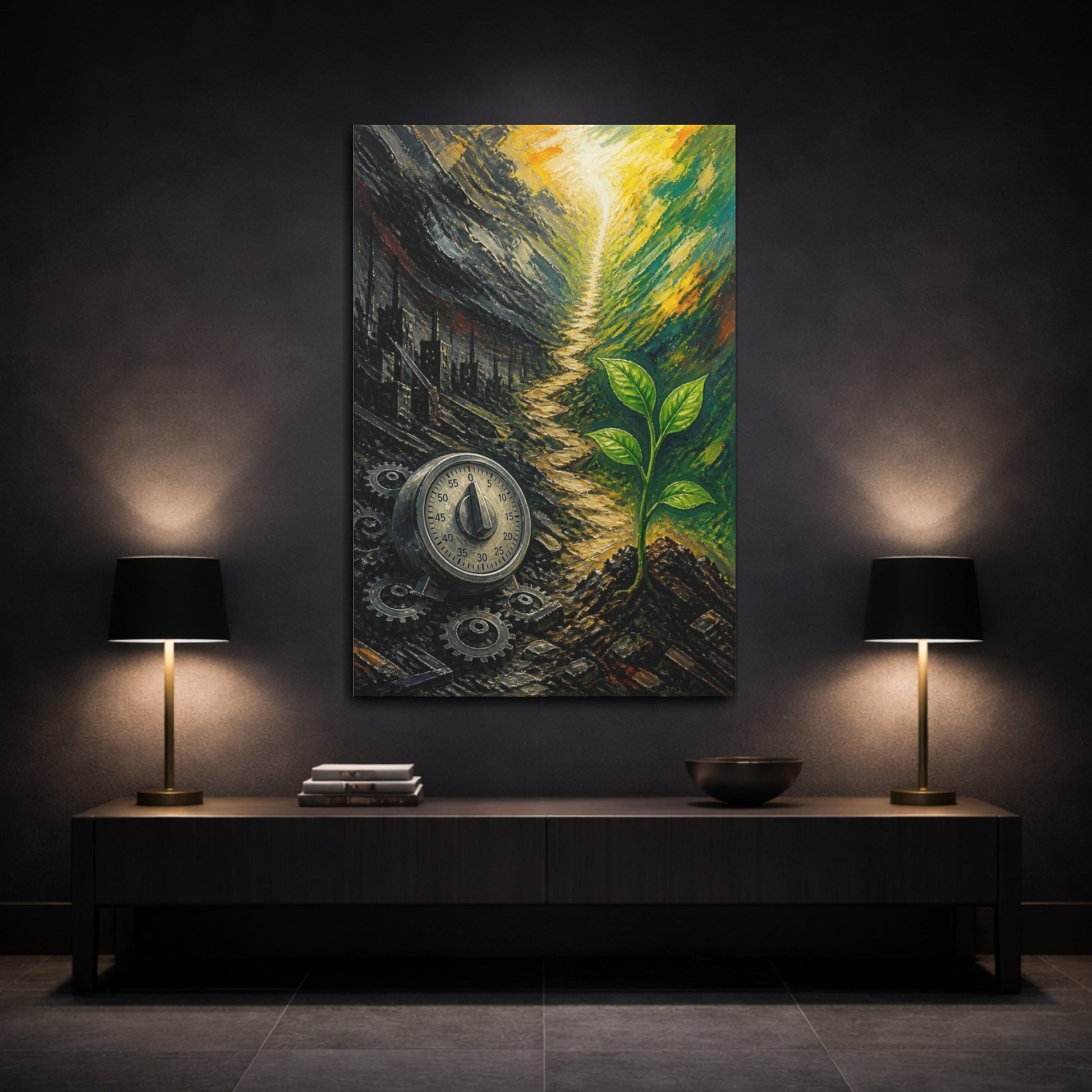 Mockup 3. Motivation Sprout Rising shown as canvas print