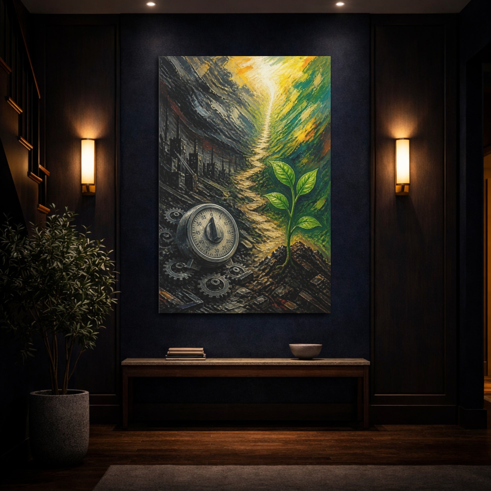 Mockup 4. Motivation Sprout Rising shown as canvas print