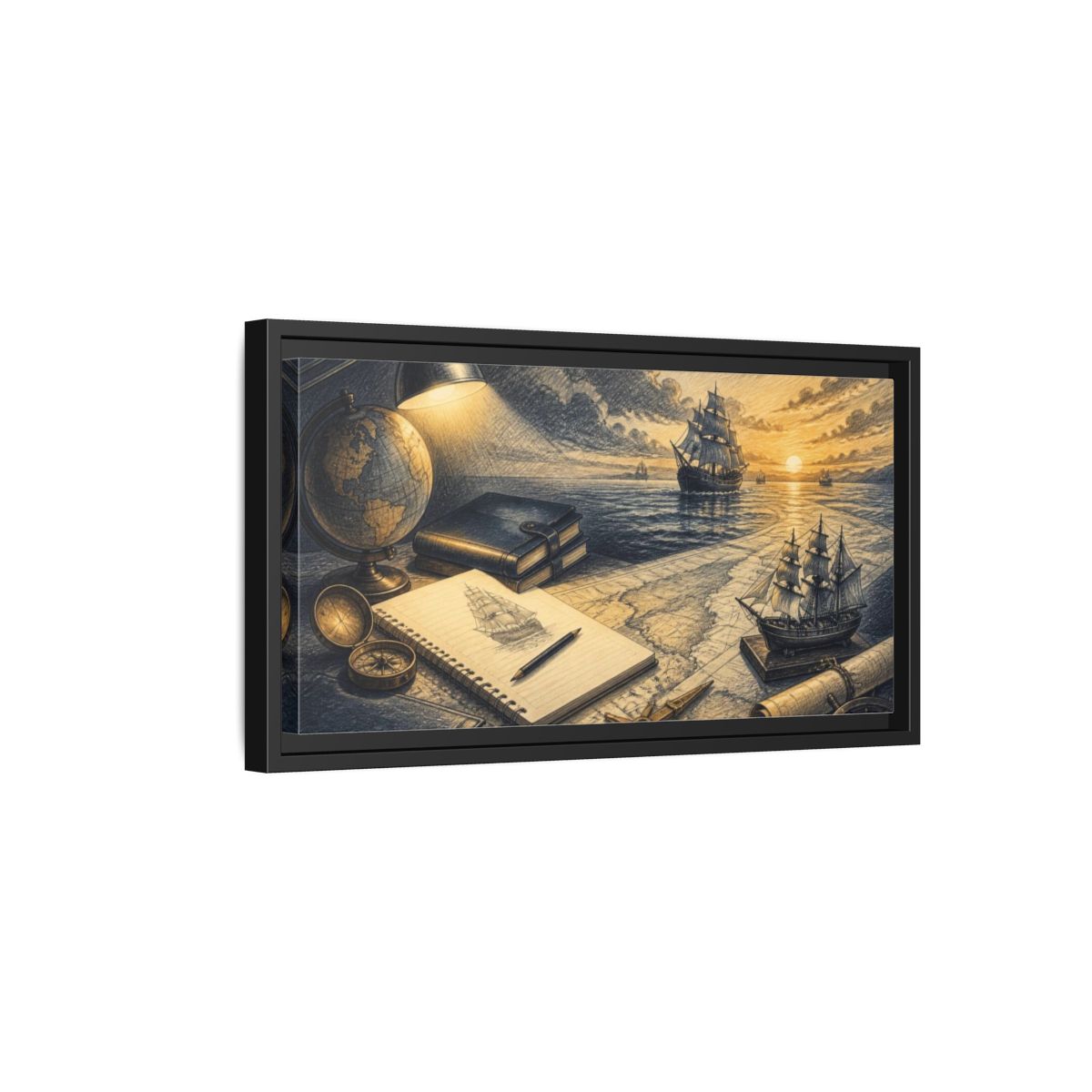 Side Mockup 8. Motivation Study Desk shown as framed canvas print