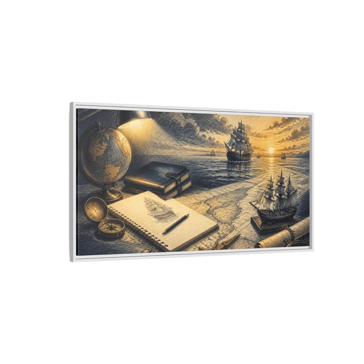 Side Mockup 3. Motivation Study Desk shown as framed canvas print
