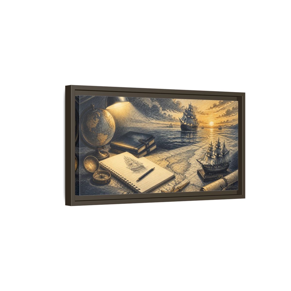 Side Mockup 7. Motivation Study Desk shown as framed canvas print