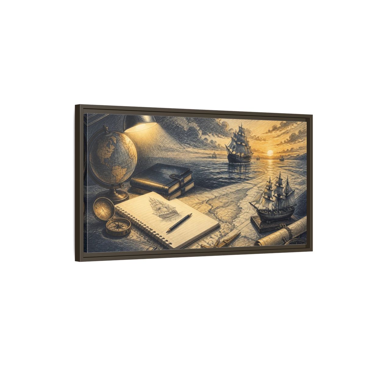 Main Mockup. Motivation Study Desk shown as framed canvas print