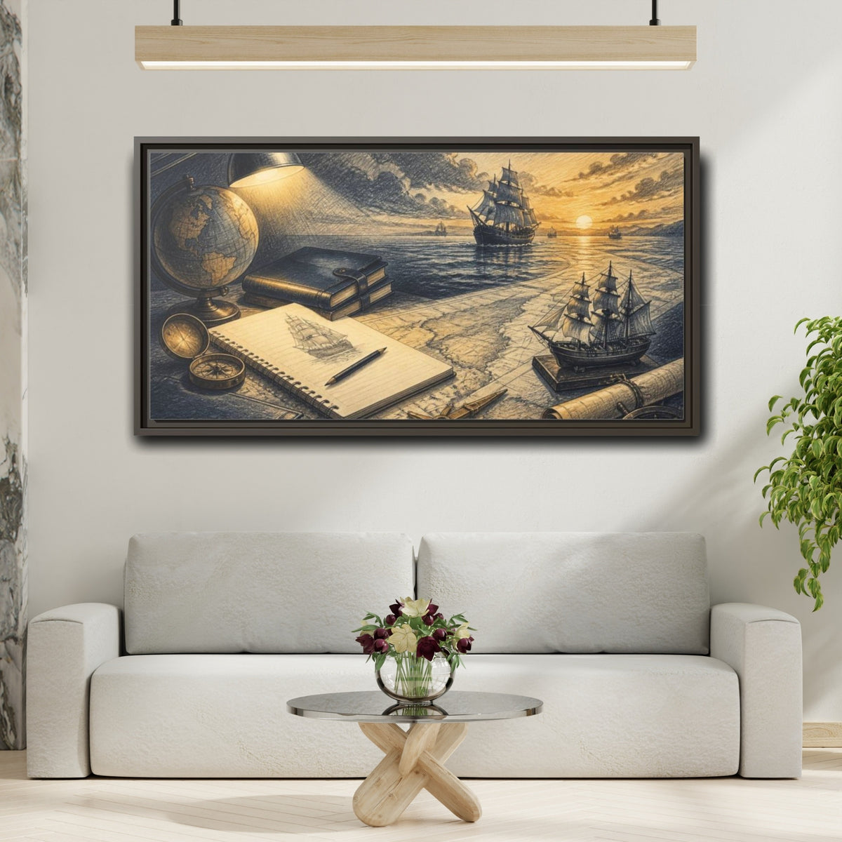 Mockup 2. Motivation Study Desk shown as framed canvas print