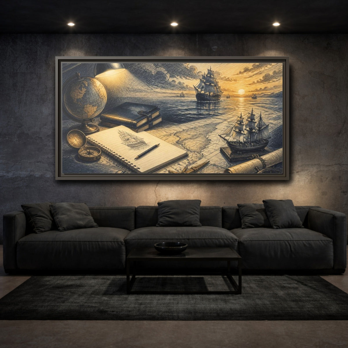 Mockup 3. Motivation Study Desk shown as framed canvas print