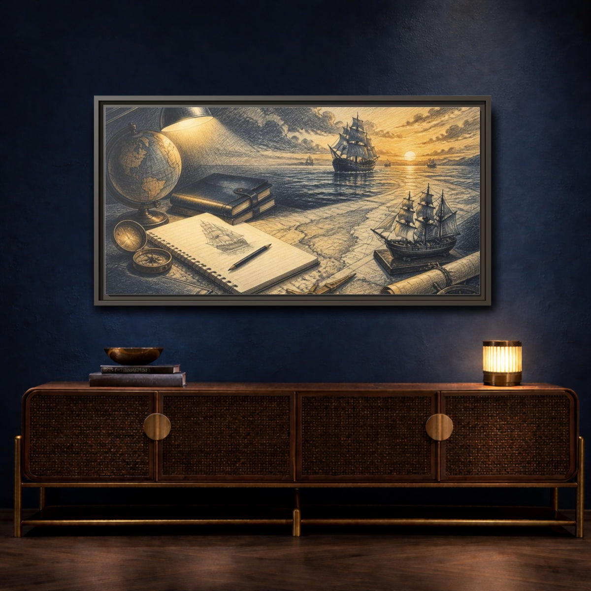 Mockup 4. Motivation Study Desk shown as framed canvas print