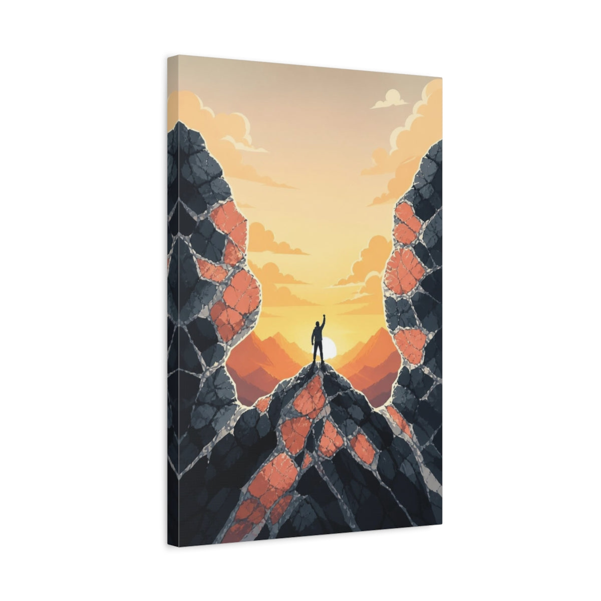 Side Mockup 3. Motivation Summit Climber shown as canvas print