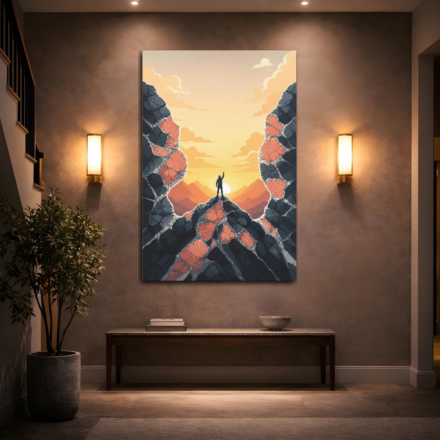 Mockup 2. Motivation Summit Climber shown as canvas print
