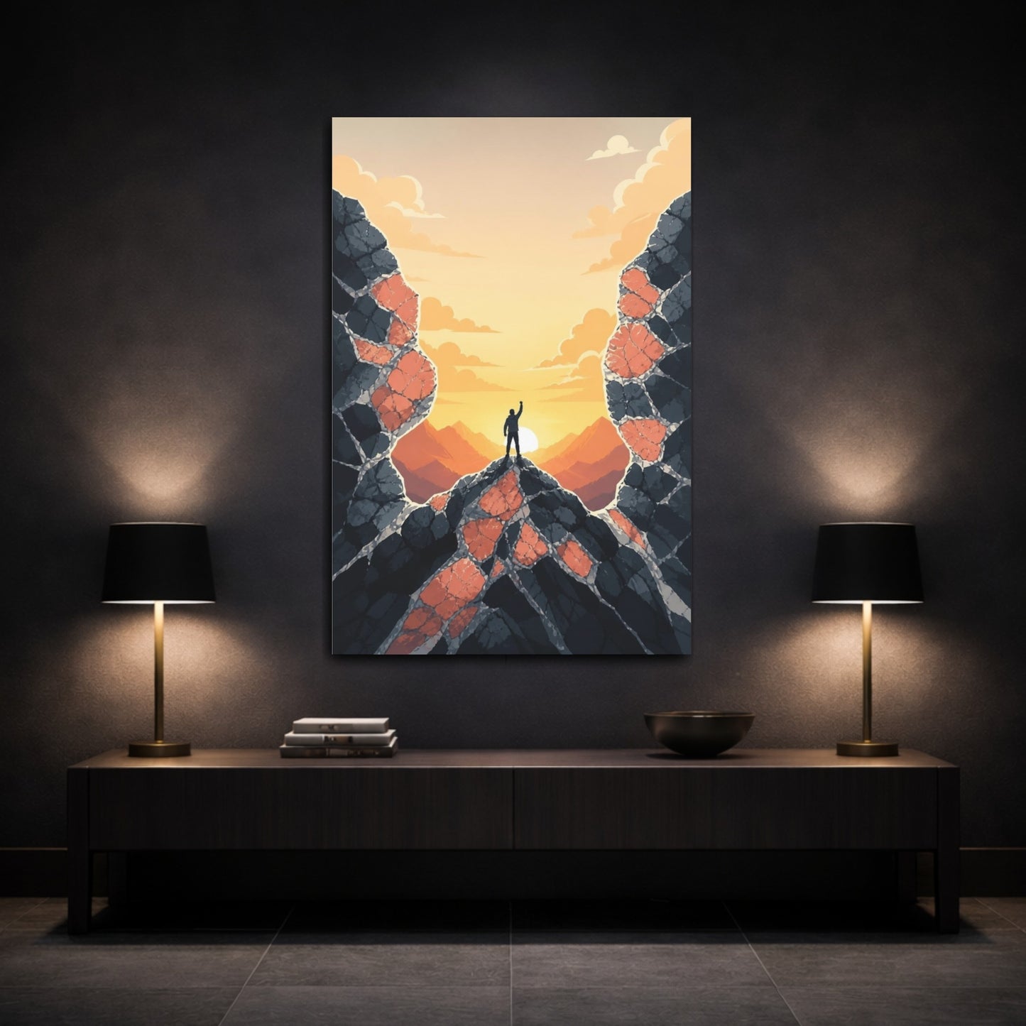Mockup 3. Motivation Summit Climber shown as canvas print