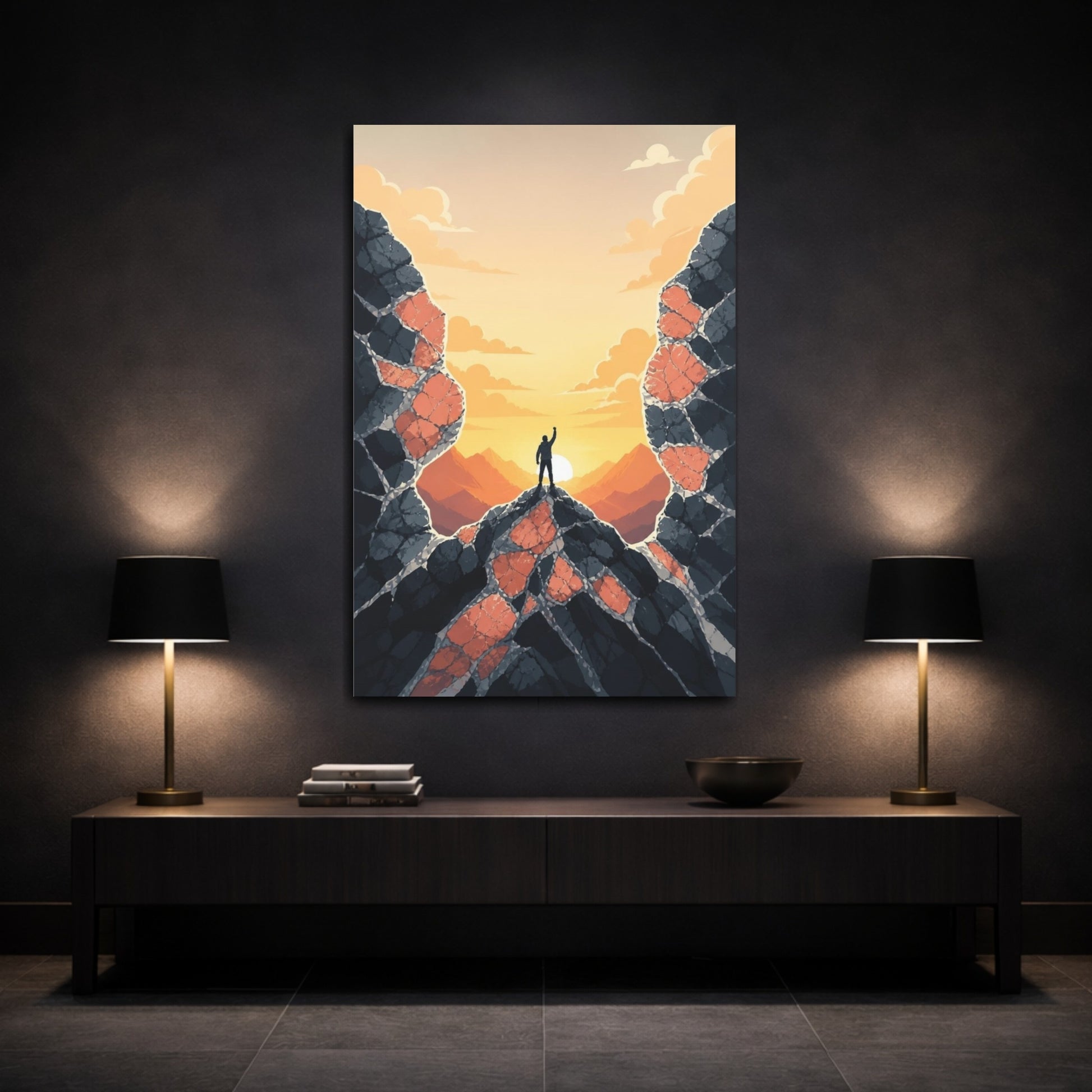 Mockup 3. Motivation Summit Climber shown as canvas print