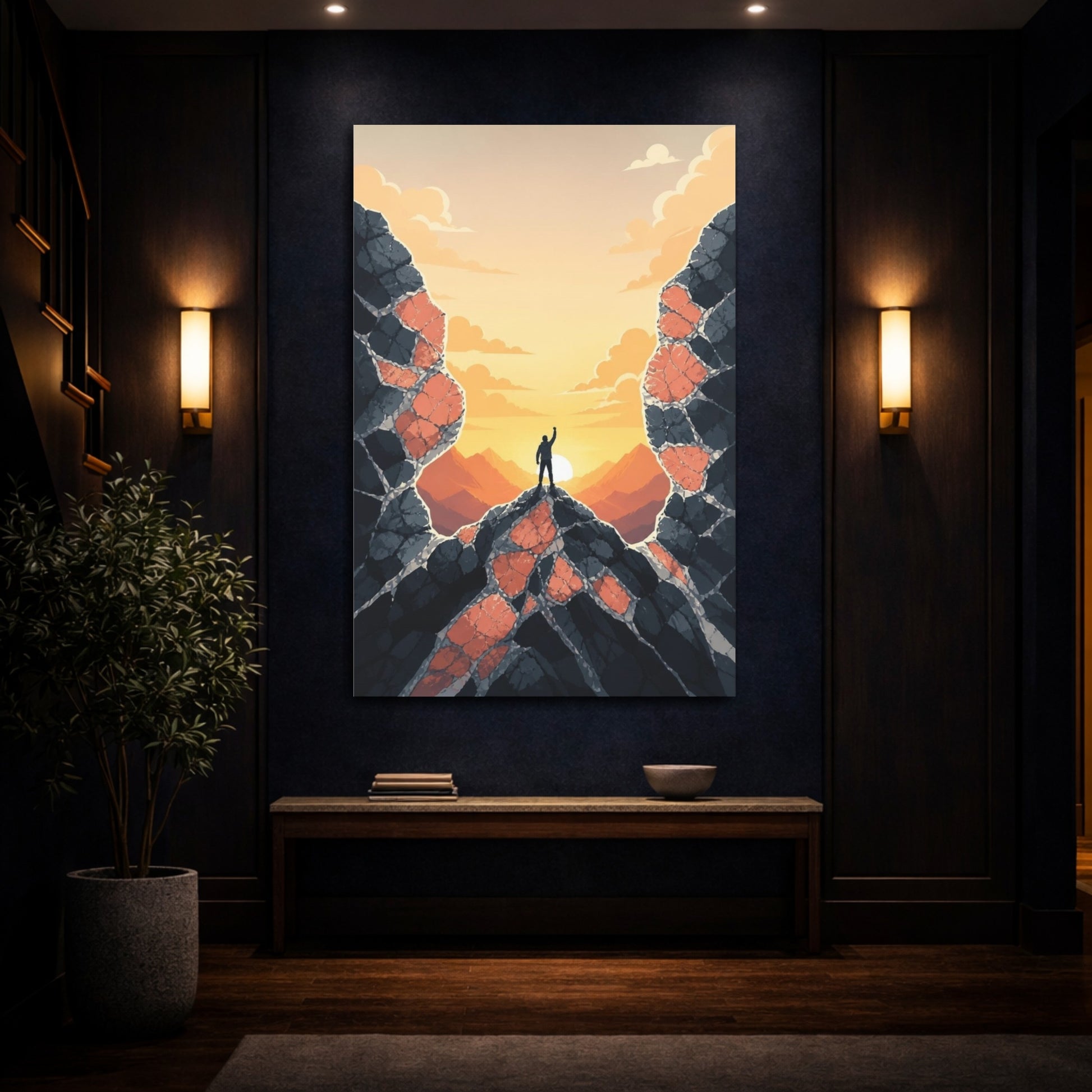 Mockup 4. Motivation Summit Climber shown as canvas print
