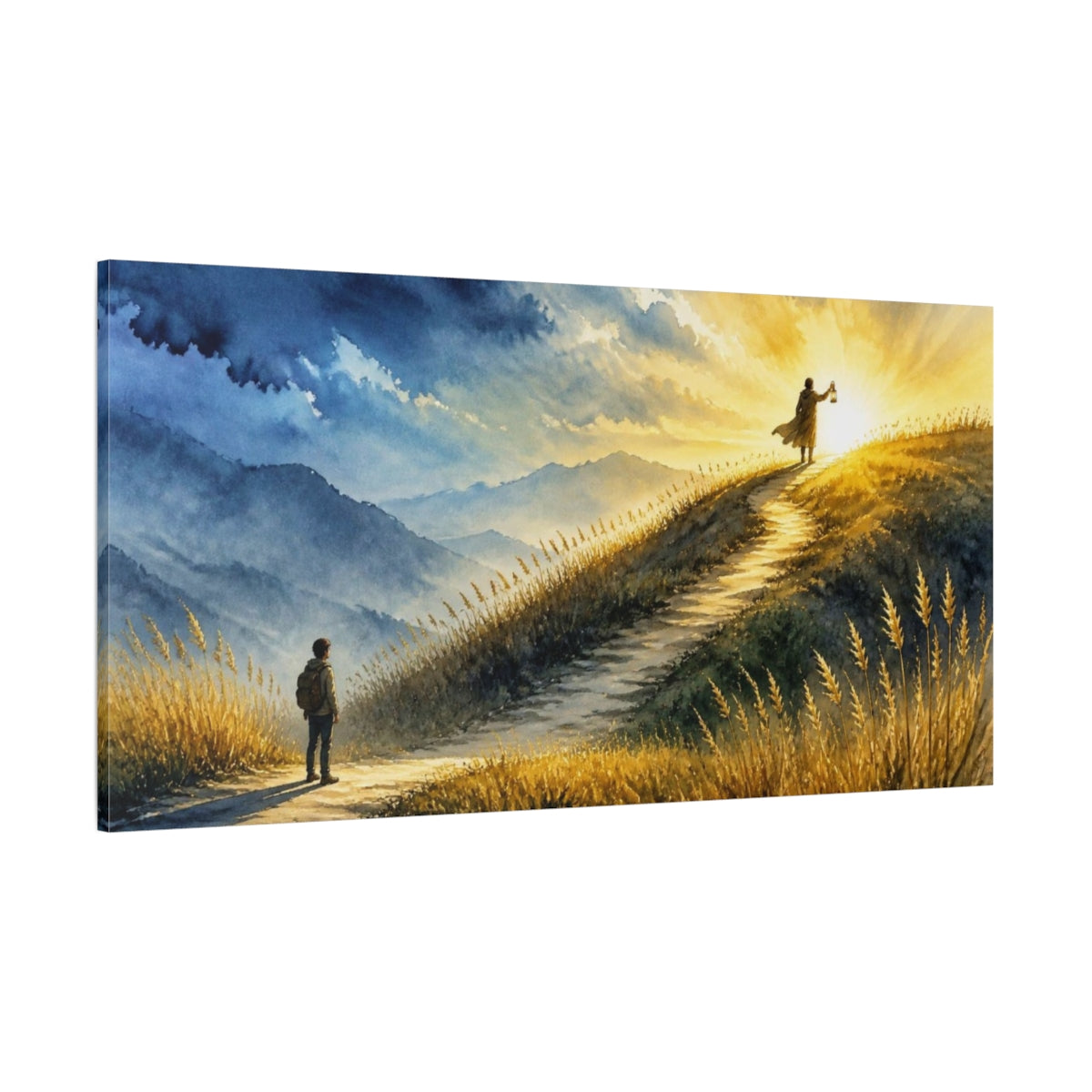 Side Mockup 2. Motivation Sunrise Path shown as canvas print