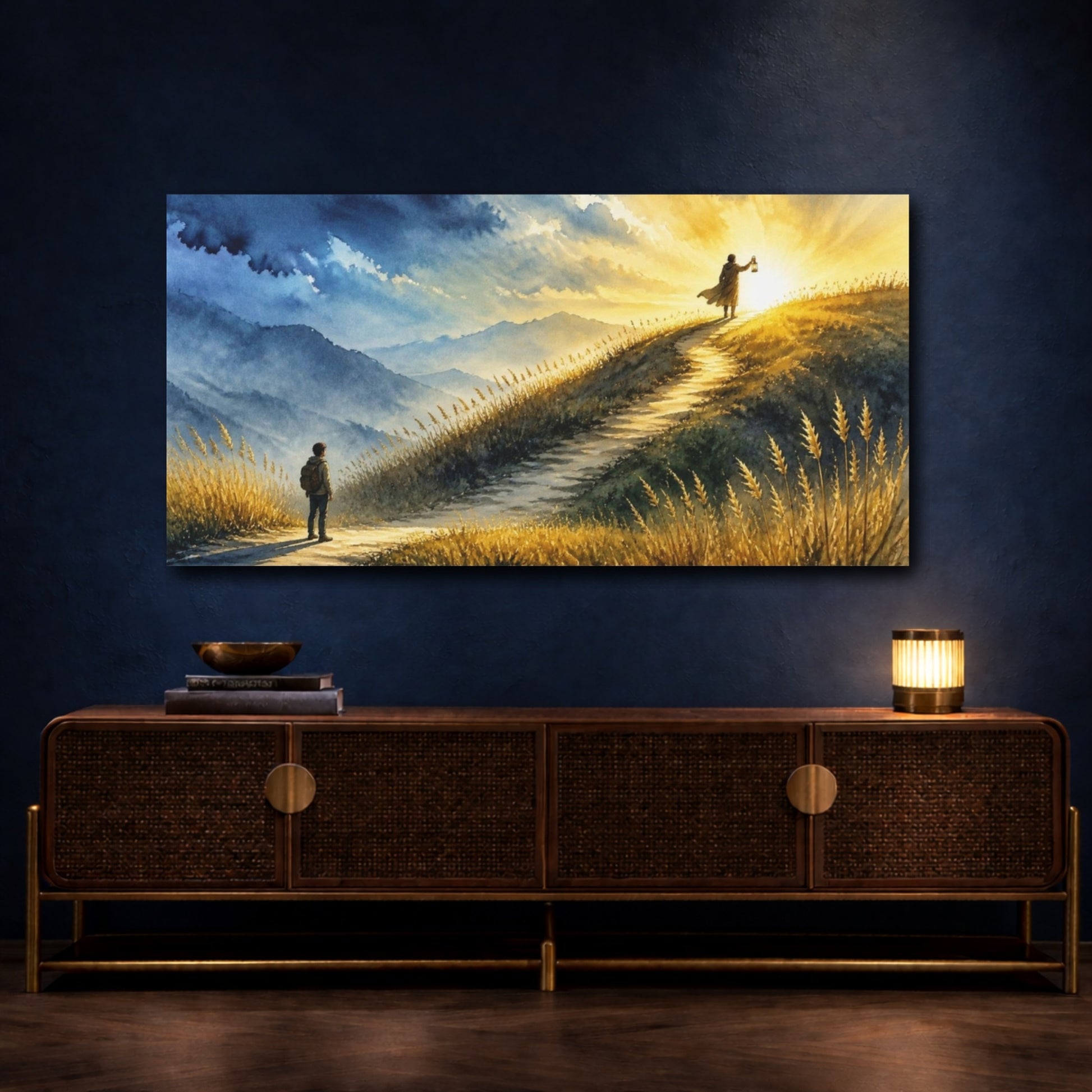 Mockup 4. Motivation Sunrise Path shown as canvas print