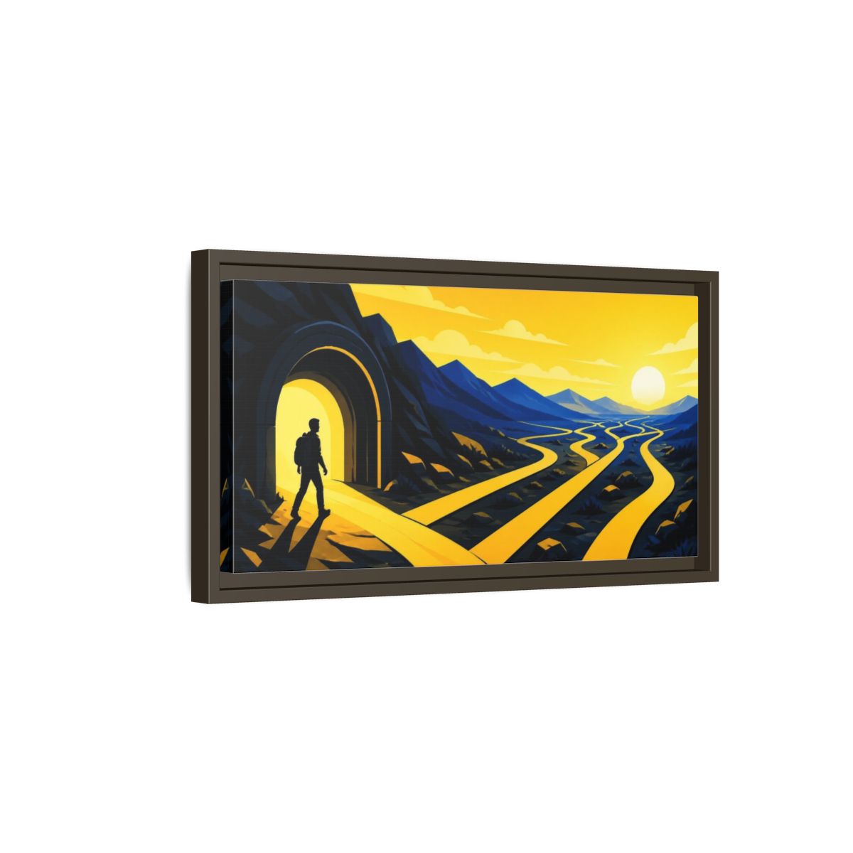 Side Mockup 7. Motivation Traveler Path shown as framed canvas print